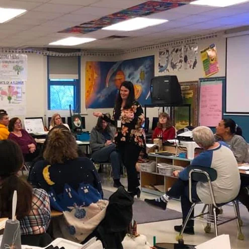 Photo of a DHC in the classroom with students
